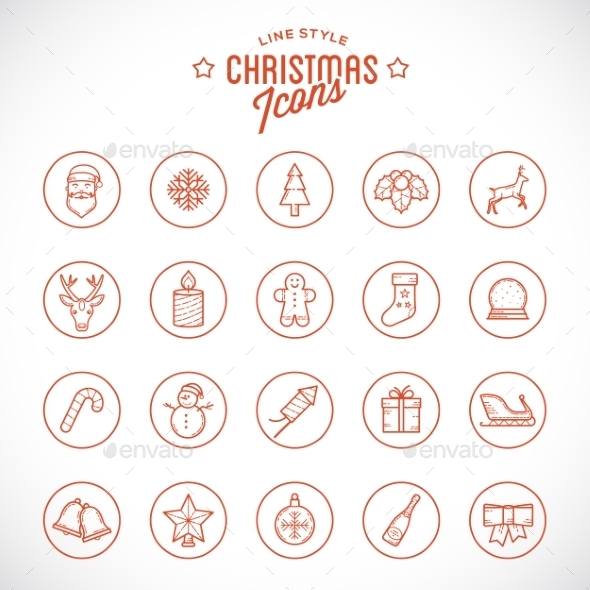 GraphicRiver Line Style Christmas and New Year Icon Set 9629965 GraphicRiver Line Style Christmas and New Year Icon Set 9629965