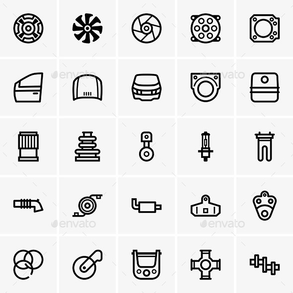 Car Part Icons Car Part Icons