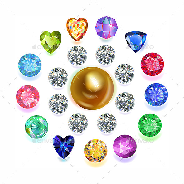 GraphicRiver Round Composition Colored Gems Set 9630353 GraphicRiver Round Composition Colored Gems Set 9630353