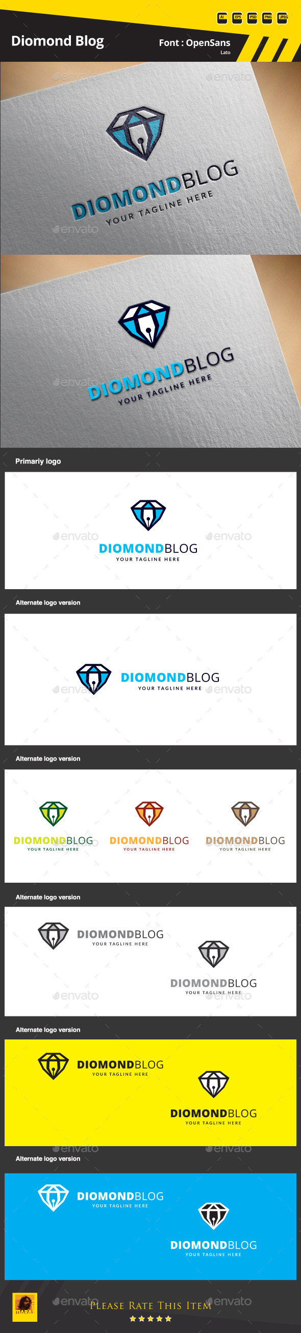 GraphicRiver Diamond Blog Logo Template 9630822 GraphicRiver Diamond Blog Logo Template 9630822