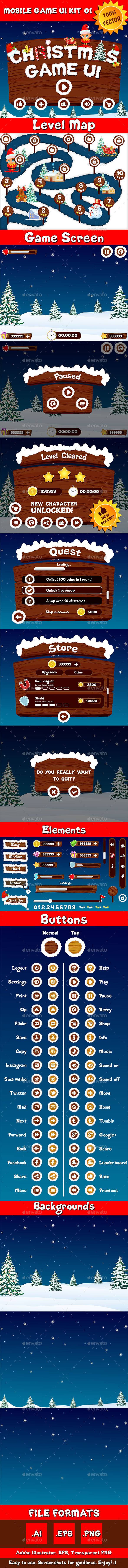 GraphicRiver Christmas Mobile Game UI Kit 01 9512107 GraphicRiver Christmas Mobile Game UI Kit 01 9512107