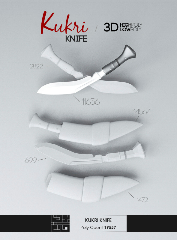 Kukri Knife 3D Model Kukri Knife 3D Model