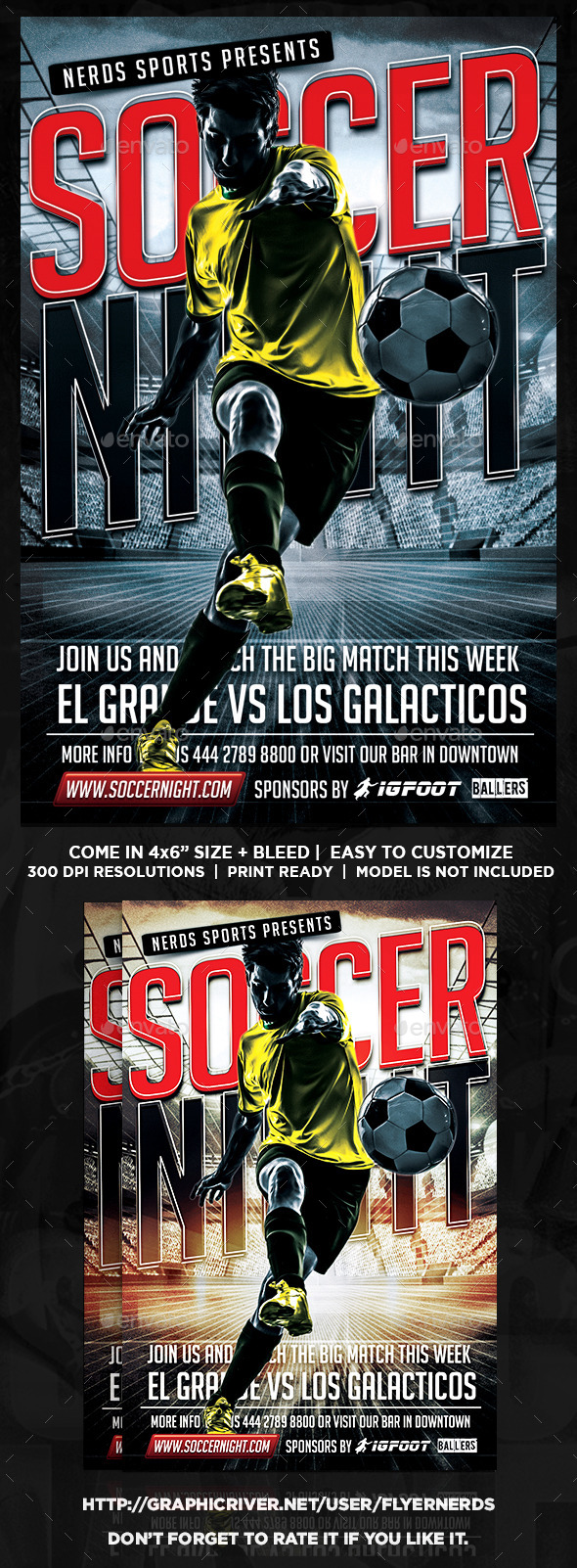 Soccer Gamer Night Flyer (Sports)