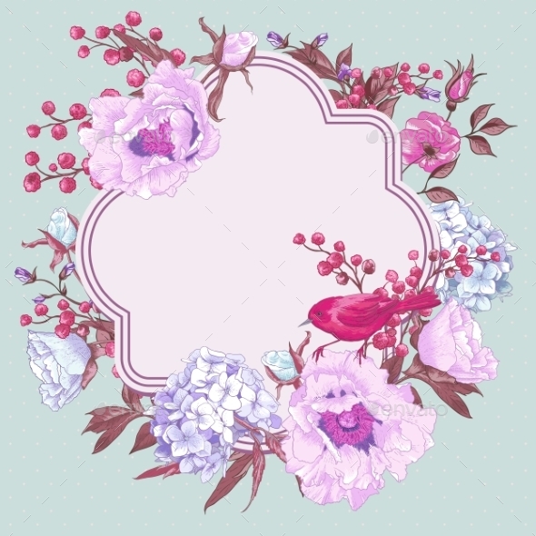 GraphicRiver Gentle Spring Floral Bouquet with Birds 9635299 GraphicRiver Gentle Spring Floral Bouquet with Birds 9635299