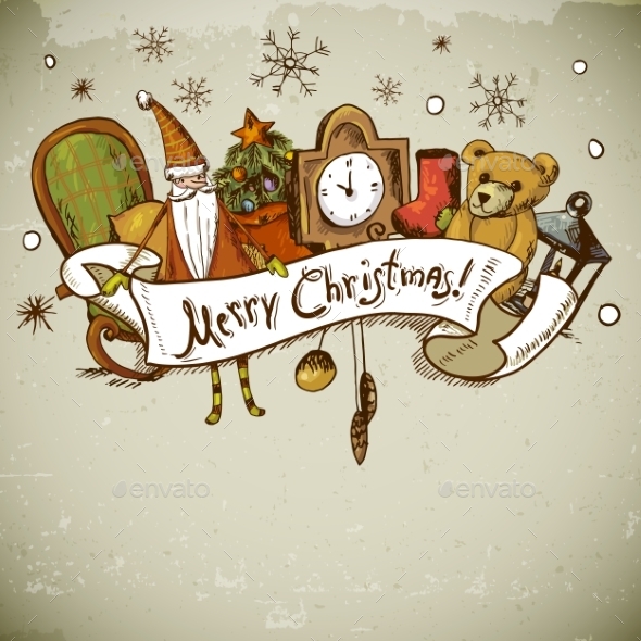 GraphicRiver Hand-drawn New Year and Christmas Greeting Card 9635345 GraphicRiver Hand-drawn New Year and Christmas Greeting Card 9635345