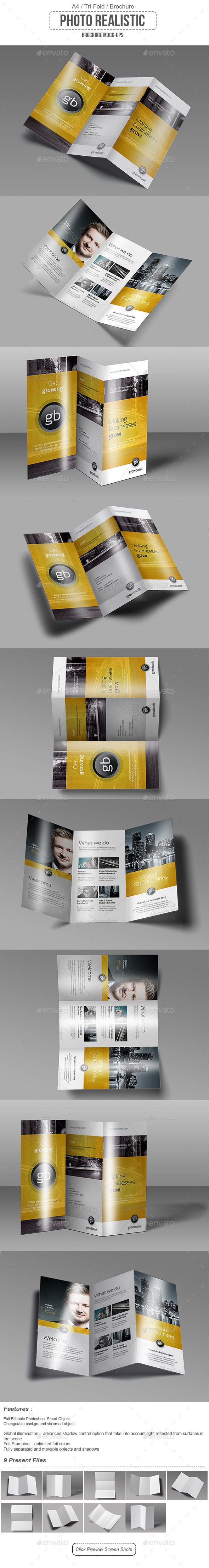 GraphicRiver Tri Fold Brochure Mock-Up 9636928 GraphicRiver Tri Fold Brochure Mock-Up 9636928