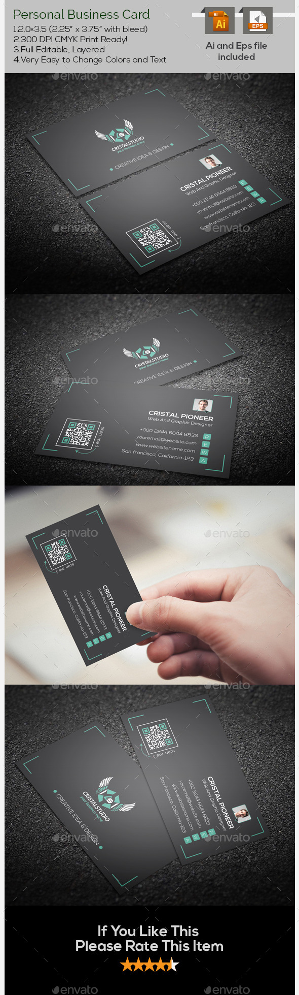 GraphicRiver Personal Corporate Business Card 9637259 GraphicRiver Personal Corporate Business Card 9637259