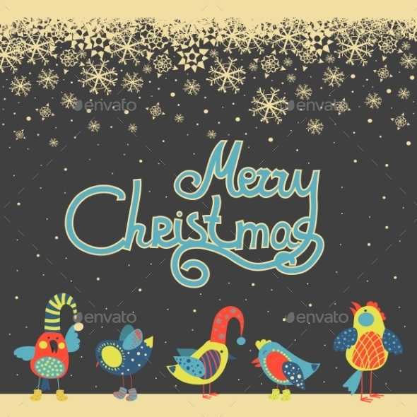 GraphicRiver Birds Celebrating Christmas 9638534 GraphicRiver Birds Celebrating Christmas 9638534