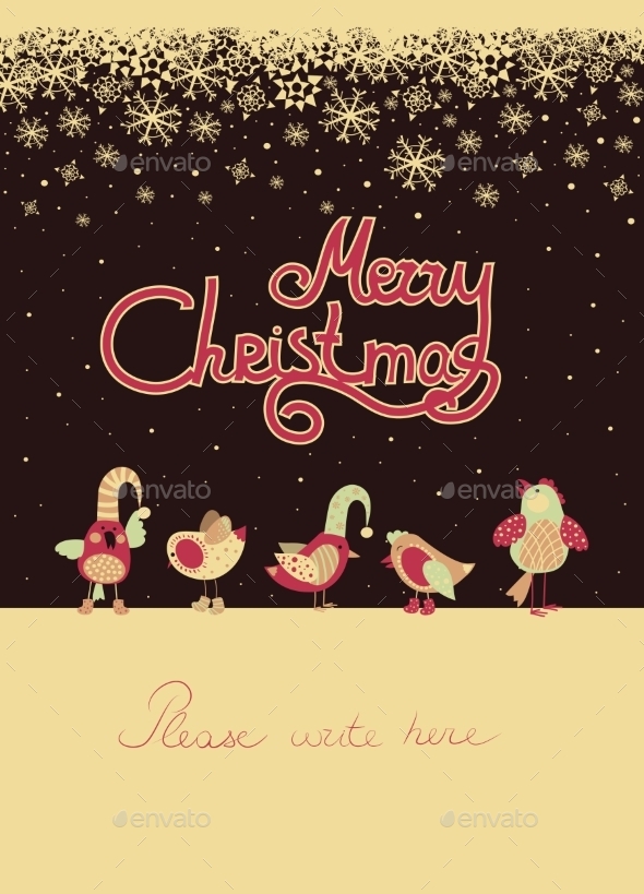 GraphicRiver Birds Celebrating Christmas 9638539 GraphicRiver Birds Celebrating Christmas 9638539