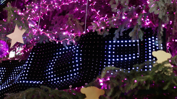 Christmas Pink Led Light Tree Detail Christmas Pink Led Light Tree Detail