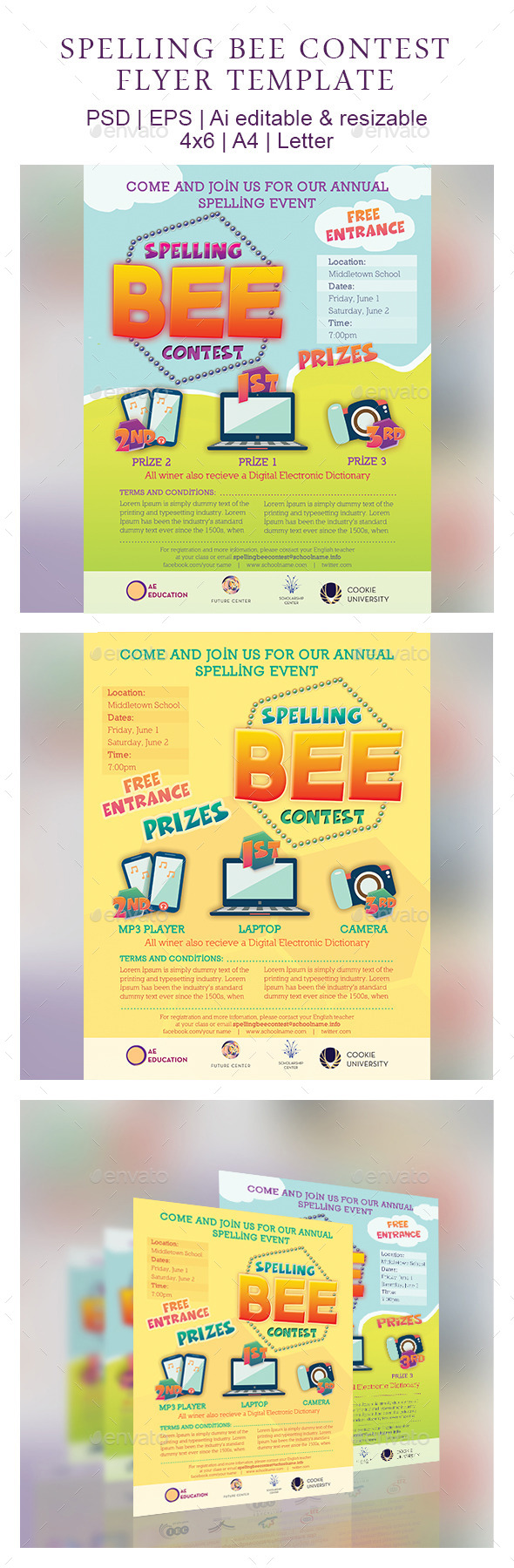 Spelling Bee Contest Flyer Template (Events)