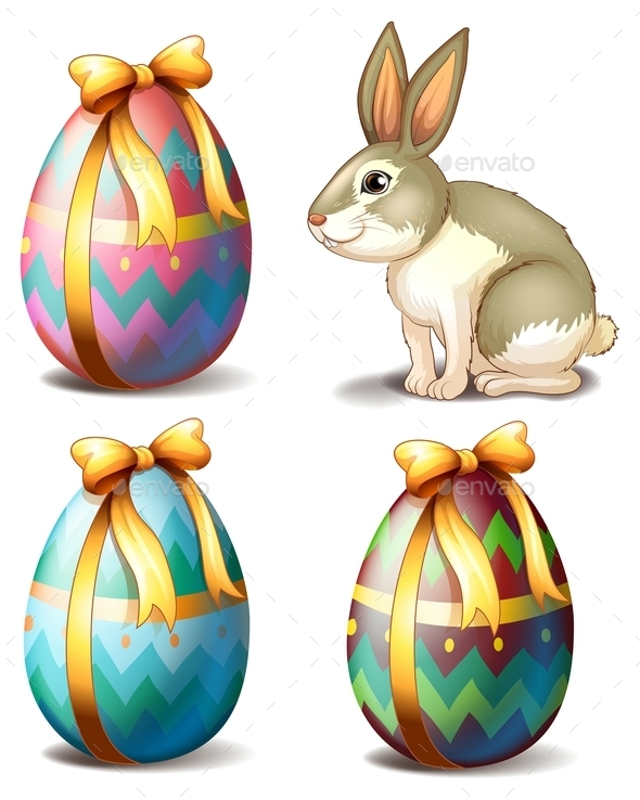 GraphicRiver Colorful Eggs and Bunny 9639633 GraphicRiver Colorful Eggs and Bunny 9639633