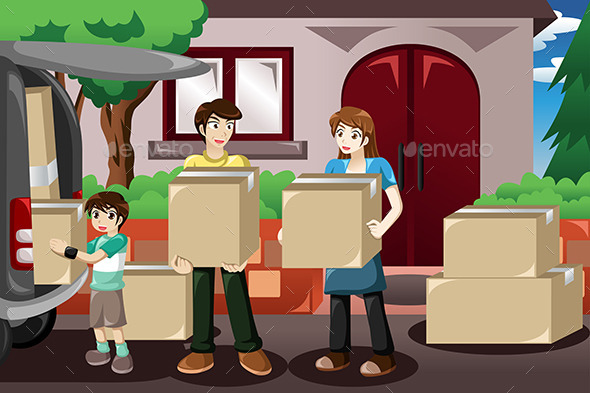 GraphicRiver Family Moving House 9639639 GraphicRiver Family Moving House 9639639