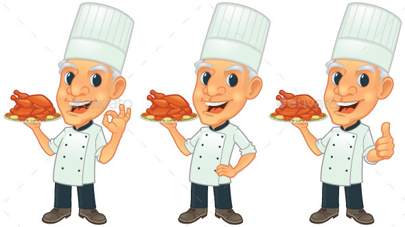 GraphicRiver Senior Chef with Roasted Chicken 9639646 GraphicRiver Senior Chef with Roasted Chicken 9639646