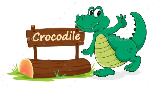 GraphicRiver Crocodile and Name Plate 9639665 GraphicRiver Crocodile and Name Plate 9639665