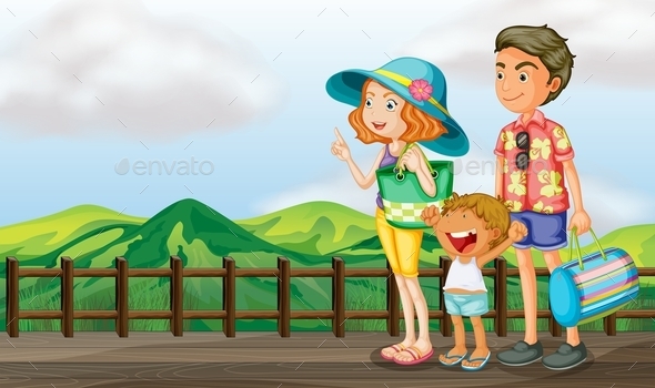 GraphicRiver Family on a Wooden Bridge 9639762 GraphicRiver Family on a Wooden Bridge 9639762