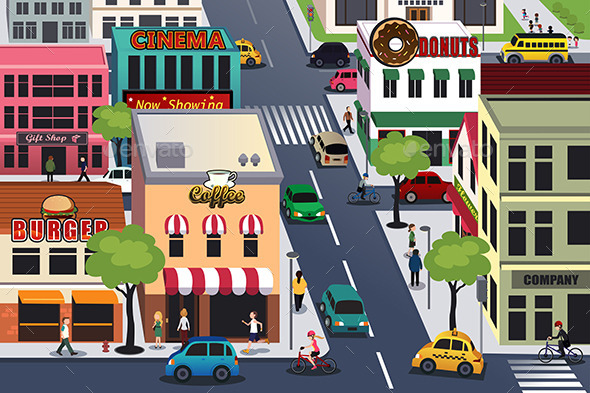 GraphicRiver Busy City in the Morning 9641016 GraphicRiver Busy City in the Morning 9641016