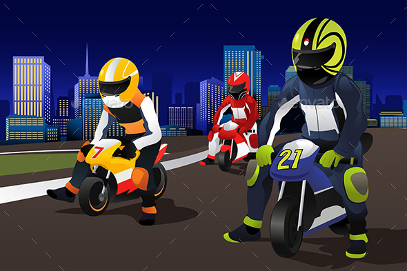 GraphicRiver People Riding Motorcycle 9641216 GraphicRiver People Riding Motorcycle 9641216