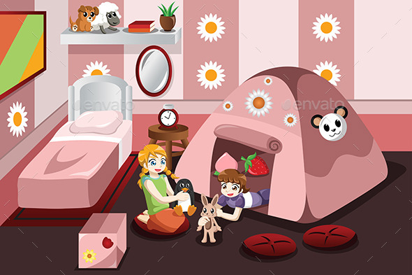GraphicRiver Kid Playing in a Tent Inside the Bedroom 9641240 GraphicRiver Kid Playing in a Tent Inside the Bedroom 9641240