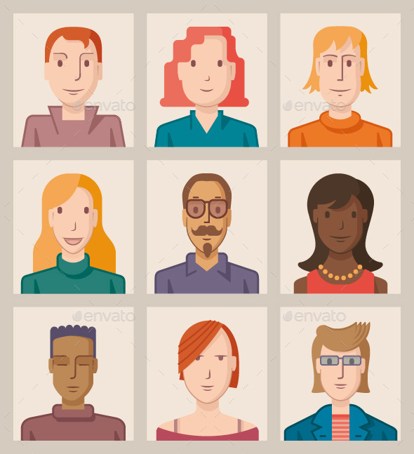 GraphicRiver Nine Avatars Flat 9641669 GraphicRiver Nine Avatars Flat 9641669