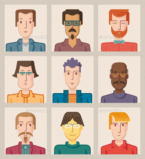 GraphicRiver Nine Male Avatars Flat 9641831 GraphicRiver Nine Male Avatars Flat 9641831