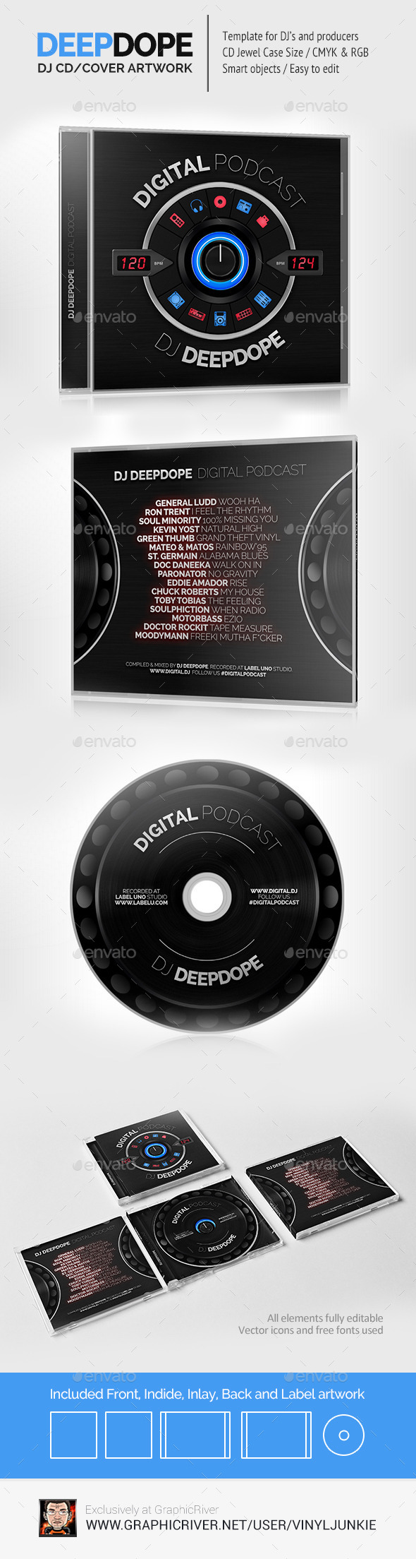 DeepDope DJ Mix CD Cover Artwork PSD DeepDope DJ Mix CD Cover Artwork PSD