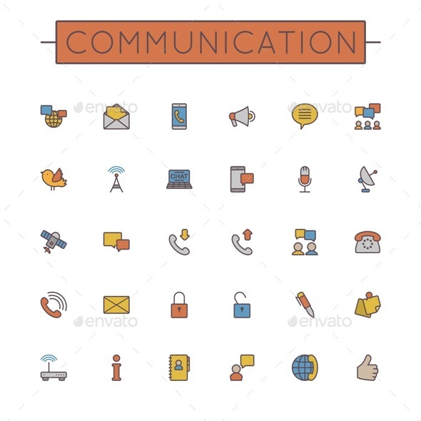 GraphicRiver Vector Colored Communication Line Icons 9642295 GraphicRiver Vector Colored Communication Line Icons 9642295