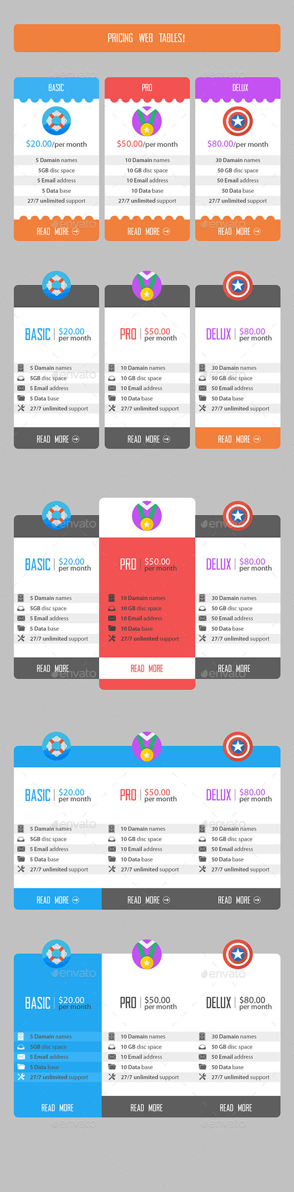 pricing web tables! 