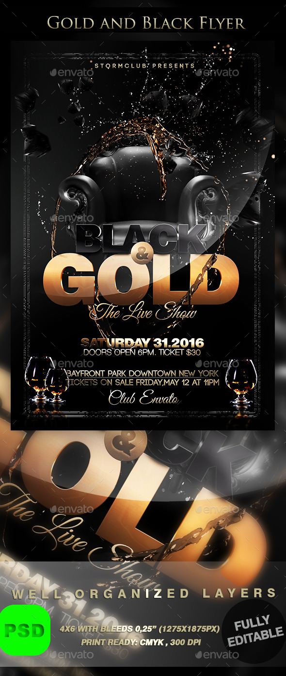 GraphicRiver Gold and Black Flyer 9643844 GraphicRiver Gold and Black Flyer 9643844