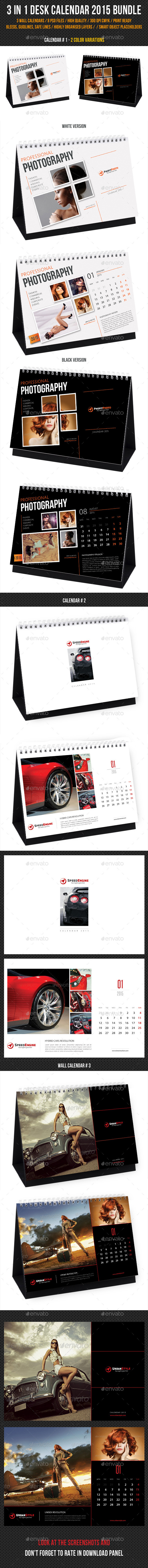 GraphicRiver 3 in 1 Creative Desk Calendar 2015 Bundle 9644057 GraphicRiver 3 in 1 Creative Desk Calendar 2015 Bundle 9644057