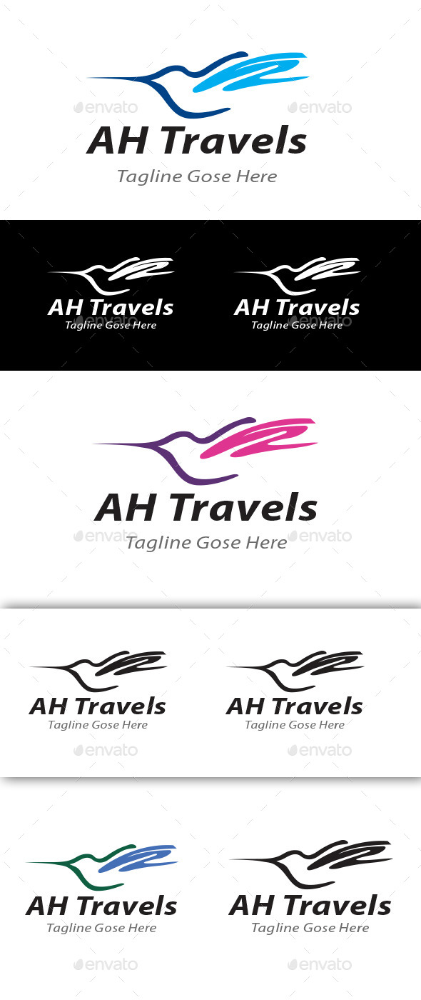 AH Travels Corporate Business logo (Symbols)