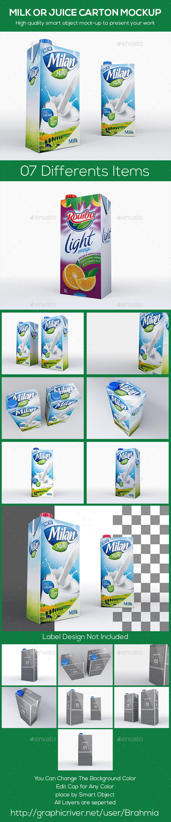 GraphicRiver Milk or Juice Carton Mockup 9646358 GraphicRiver Milk or Juice Carton Mockup 9646358
