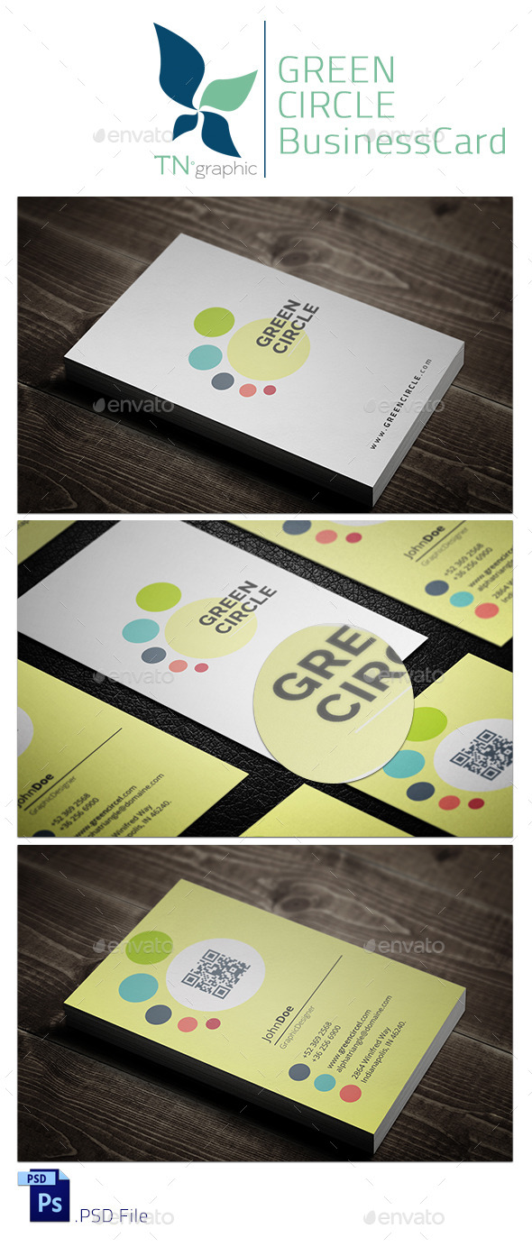 GraphicRiver Green Circle BusinessCard 9612804 GraphicRiver Green Circle BusinessCard 9612804