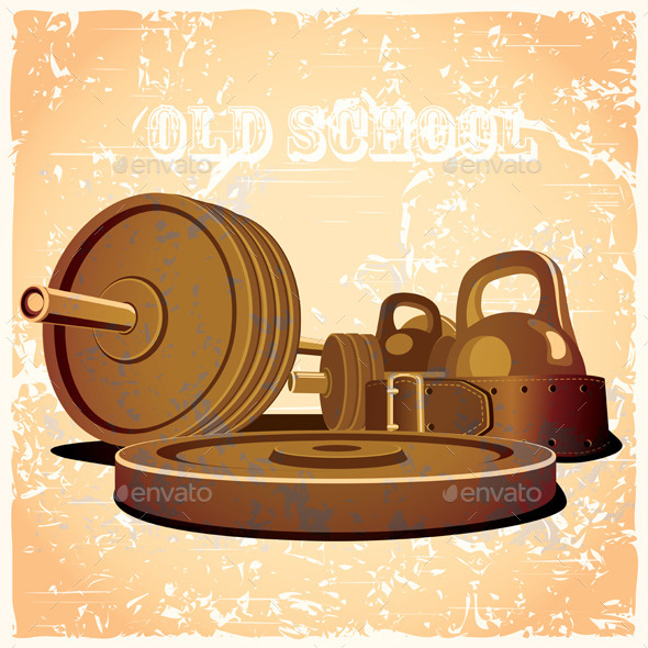 GraphicRiver Old School Gym Set 9646869 GraphicRiver Old School Gym Set 9646869