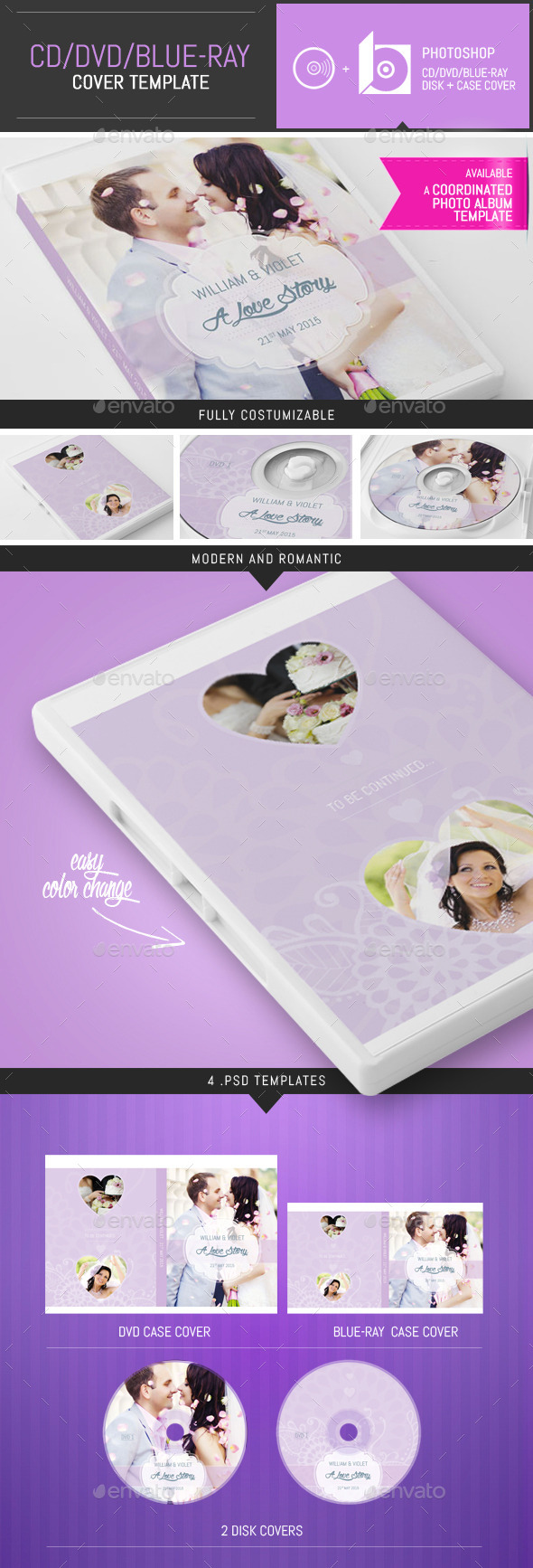 GraphicRiver Elegant Wedding DVD CD Cover Template 9647301 GraphicRiver Elegant Wedding DVD CD Cover Template 9647301