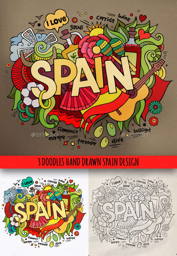 GraphicRiver Spain Doodles Designs 9648076 GraphicRiver Spain Doodles Designs 9648076
