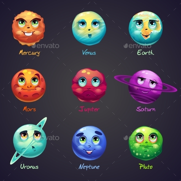 GraphicRiver Set of Cartoon Planets of the Solar System 9648597 GraphicRiver Set of Cartoon Planets of the Solar System 9648597