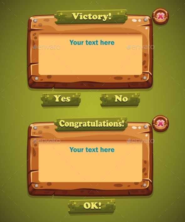 GraphicRiver Set of Wooden Windows User Interface 9648654 GraphicRiver Set of Wooden Windows User Interface 9648654