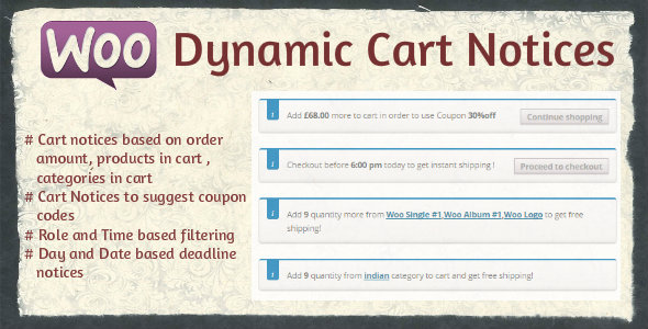 woocommerce dynamic cart notices 