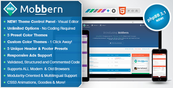 mobbern - phpbb3 & phpbb3.1 responsive theme 