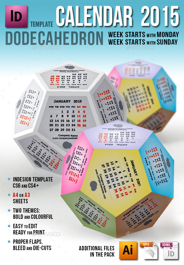 GraphicRiver Calendar 2015 Dodecahedron 9649114 GraphicRiver Calendar 2015 Dodecahedron 9649114