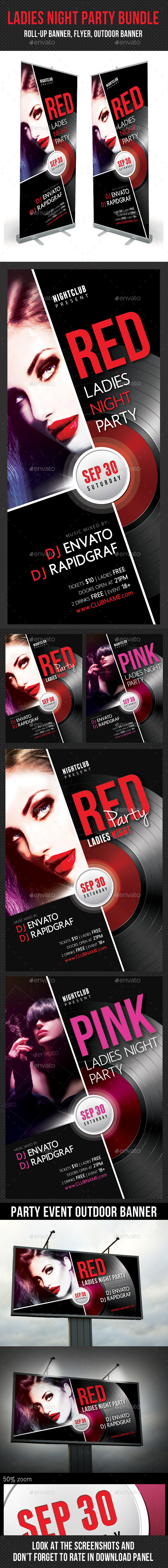 GraphicRiver 3 in 1 Ladies Night Party Banners Flyer Bundle 9649300 GraphicRiver 3 in 1 Ladies Night Party Banners Flyer Bundle 9649300