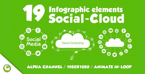 VideoHive 19 Infographics Elements Social Cloud 9649570 VideoHive 19 Infographics Elements Social Cloud 9649570