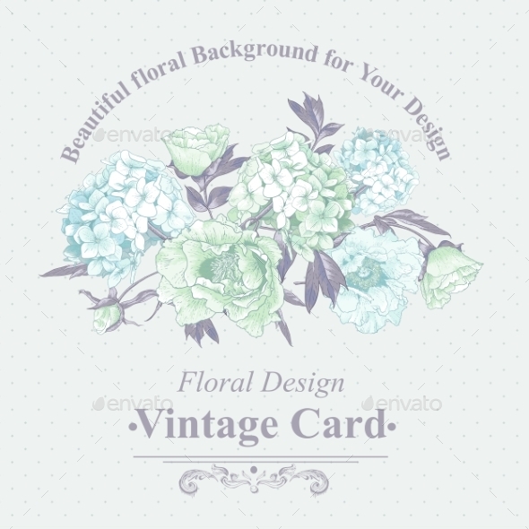 GraphicRiver Gentle Blue Vintage Floral Greeting Card 9649701 GraphicRiver Gentle Blue Vintage Floral Greeting Card 9649701