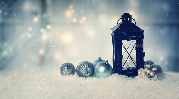 Christmas lantern with ornaments (Misc) Photo Download