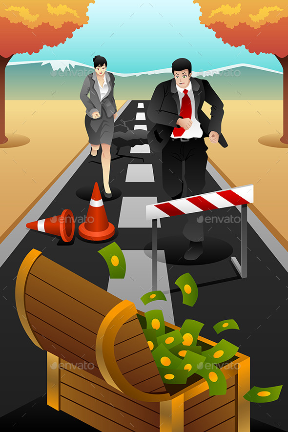 GraphicRiver Business People Running on the Road 9652332 GraphicRiver Business People Running on the Road 9652332