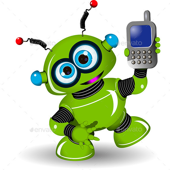 GraphicRiver Robot and Phone 9655305 GraphicRiver Robot and Phone 9655305