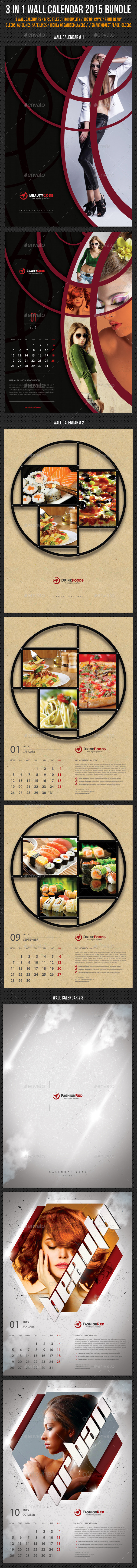 GraphicRiver 3 in 1 Wall Calendar 2015 Bundle V09 9655561 GraphicRiver 3 in 1 Wall Calendar 2015 Bundle V09 9655561