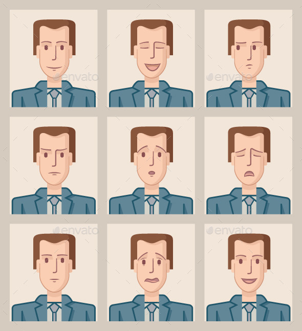 GraphicRiver Facial Expressions of a Businessman 9655764 GraphicRiver Facial Expressions of a Businessman 9655764