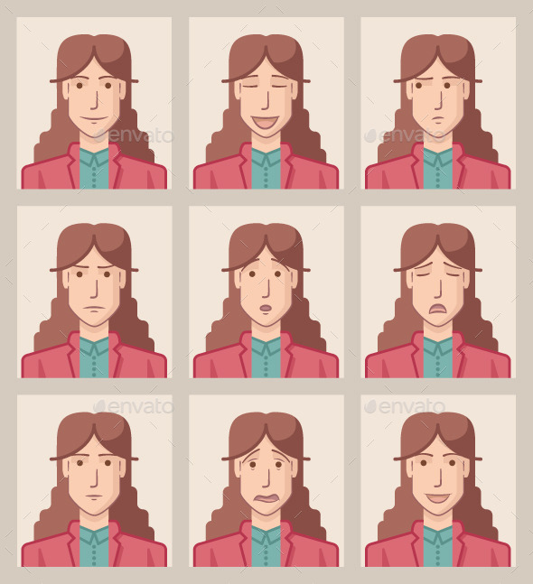 GraphicRiver Facial Expressions of a Businesswoman 9655807 GraphicRiver Facial Expressions of a Businesswoman 9655807